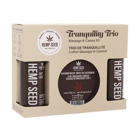 Hemp Seed Tranquility Massage Trio Gift Set - Kashmir Musk