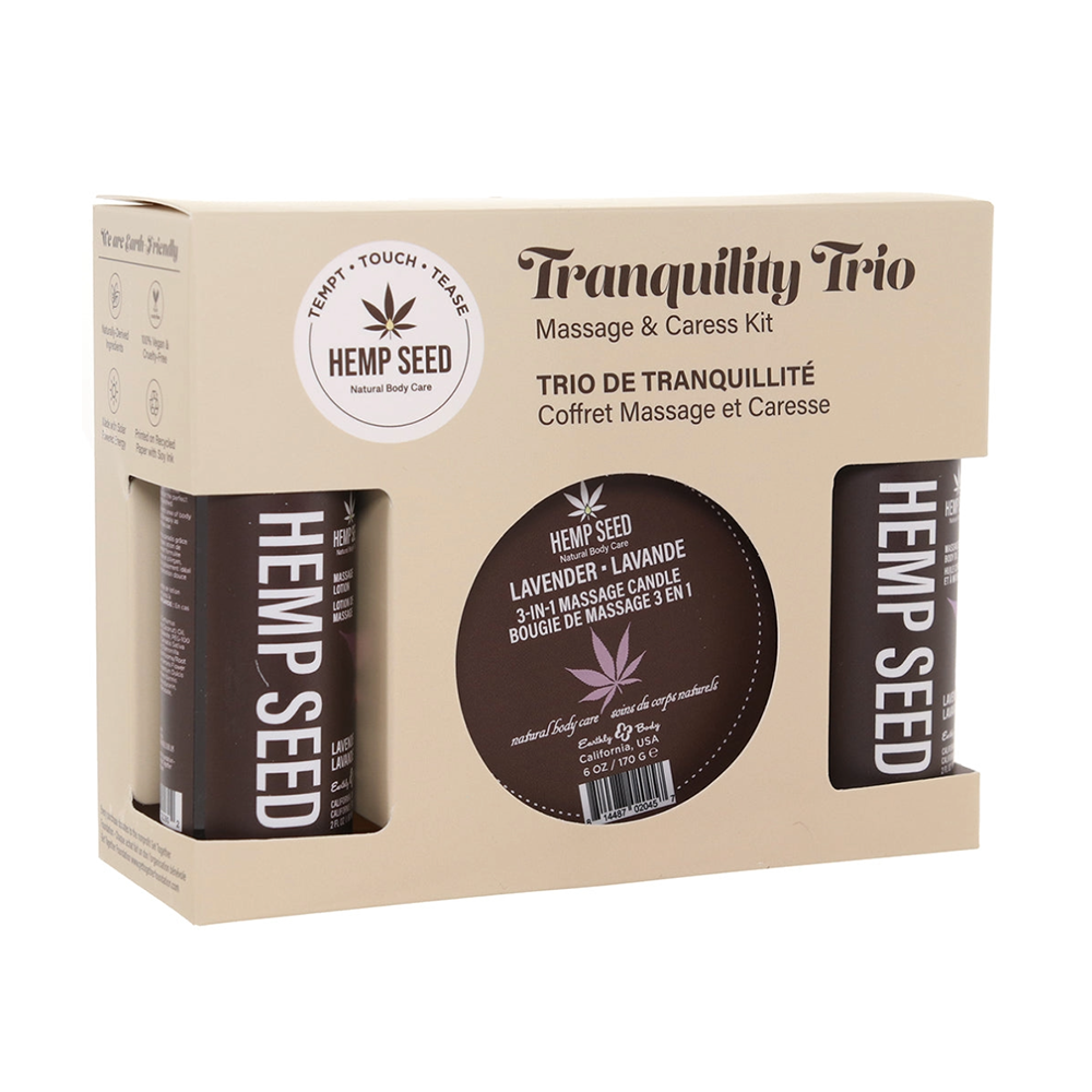Hemp Seed Tranquility Massage Trio Gift Set - Lavender