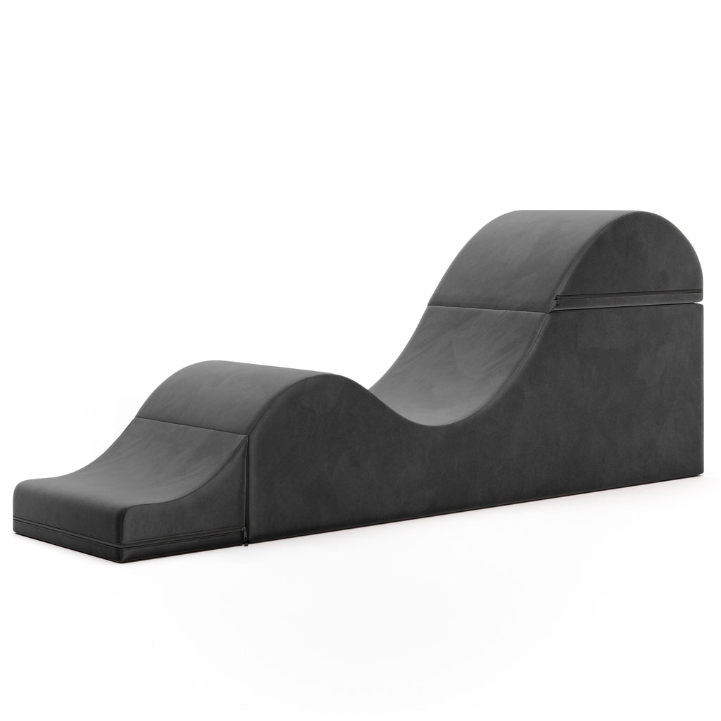 Aria Flip Chaise 18 Inch Wide - Convertible Sex Chair and Bed Bench, Black
