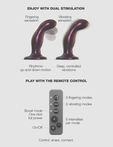 FINGERING & VIBRATING DILDO - M - PURPLE TR