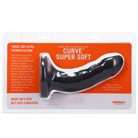 Dildo incurvé super doux - Noir