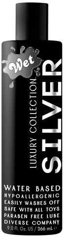 Wet Silver Water Based Sex Lube 9 Ounce