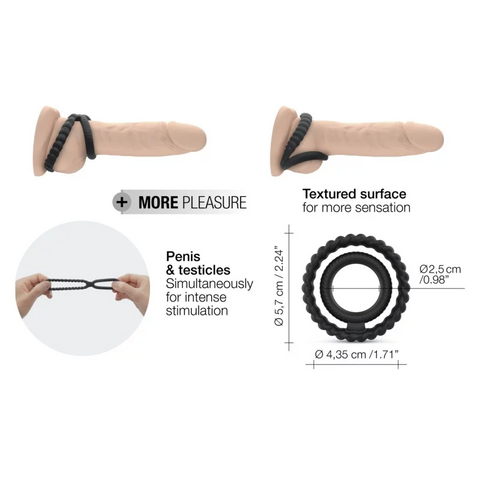 Anneau pour pénis ajustable double