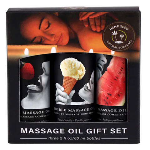 Ensemble cadeau d'huiles de massage comestibles 