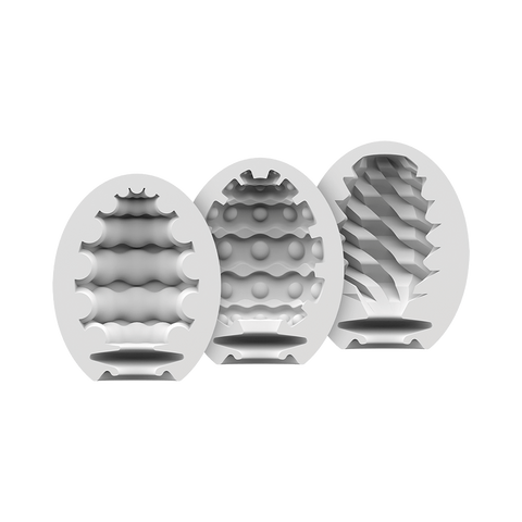 Oeuf de masturbation (Paquet de 3) - Riffle/Bubble/Fierce