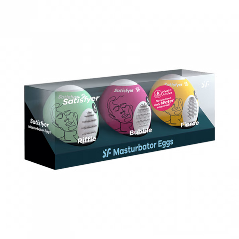 Oeuf de masturbation (Paquet de 3) - Riffle/Bubble/Fierce